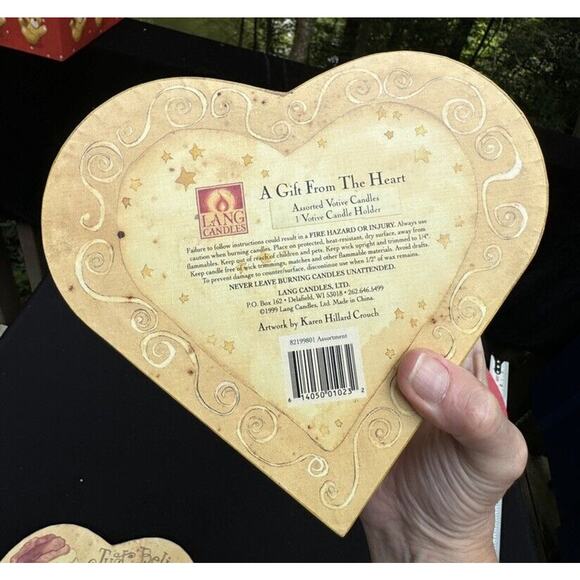 Lang Candles Heart Box Country Primitive A Gift From The Heart - Karen Crouch - Picture 6 of 8